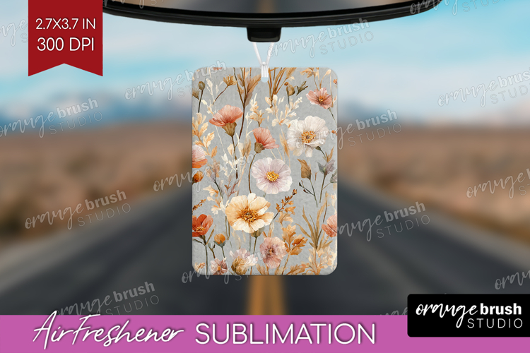 Pastel Flowers Air Freshener PNG - Summer PNG Sublimation