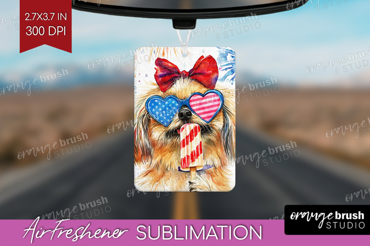 Pekingese Dog Air Freshener PNG 4th Of July PNG Sublimation