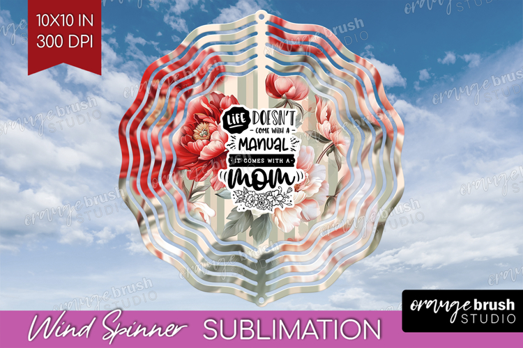 Mothers Day Quote Wind Spinner Sublimation PNG - Floral