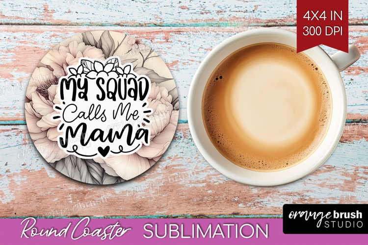 Mothers Day Quote Round Coaster - Floral Coaster PNG