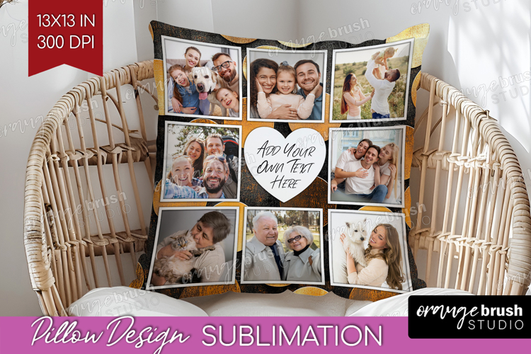 Rose Gold Photo Pillow PNG - Abstract Picture Frame Pillow