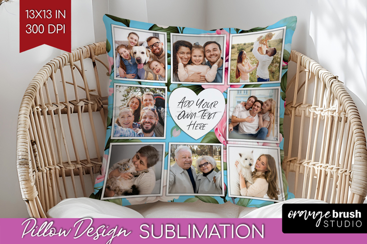 Spring Photo Pillow PNG - Flowers Picture Frame Pillow Cover