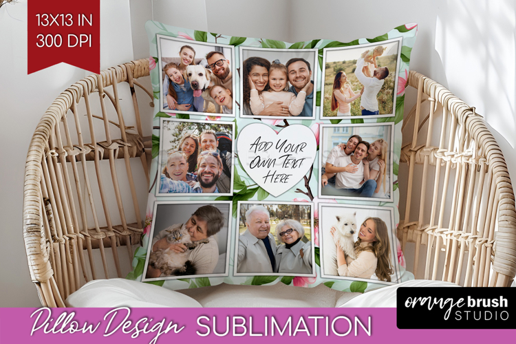 Spring Photo Pillow PNG - Flowers Picture Frame Pillow Cover