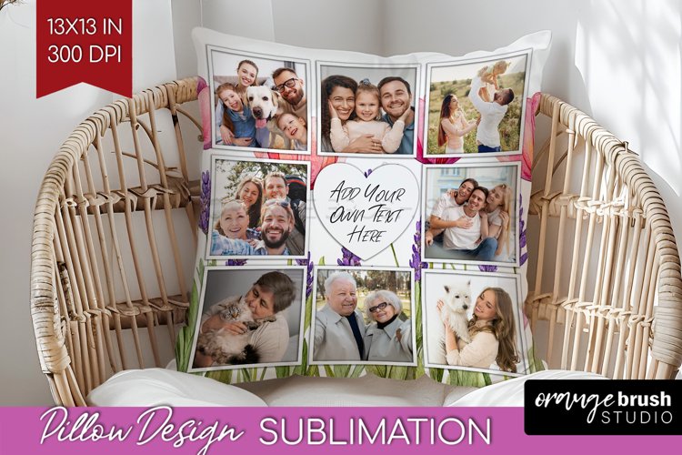 Wildflowers Photo Pillow PNG - Floral Picture Frame Pillow