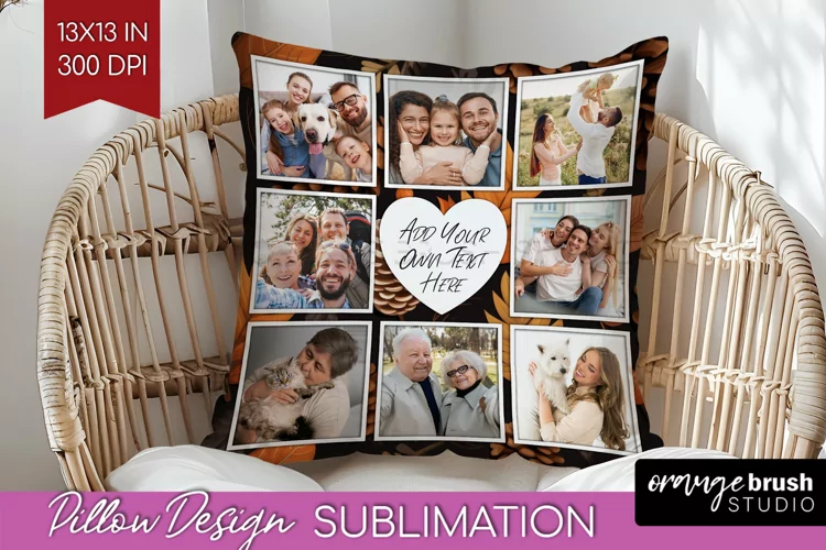 Autumn Photo Frame Pillow Sublimation - Add Your Picture