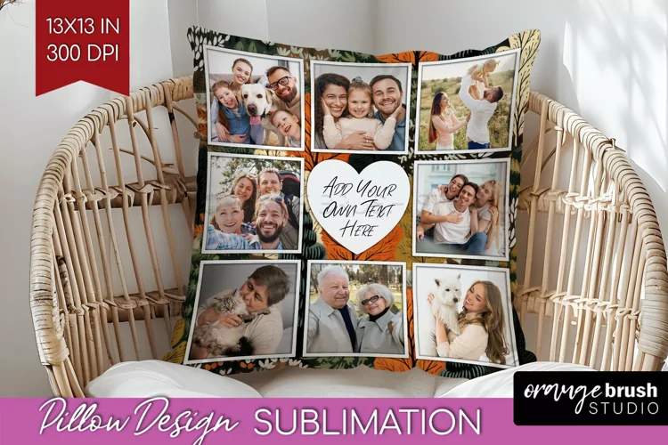 Autumn Photo Frame Pillow Sublimation - Add Your Picture