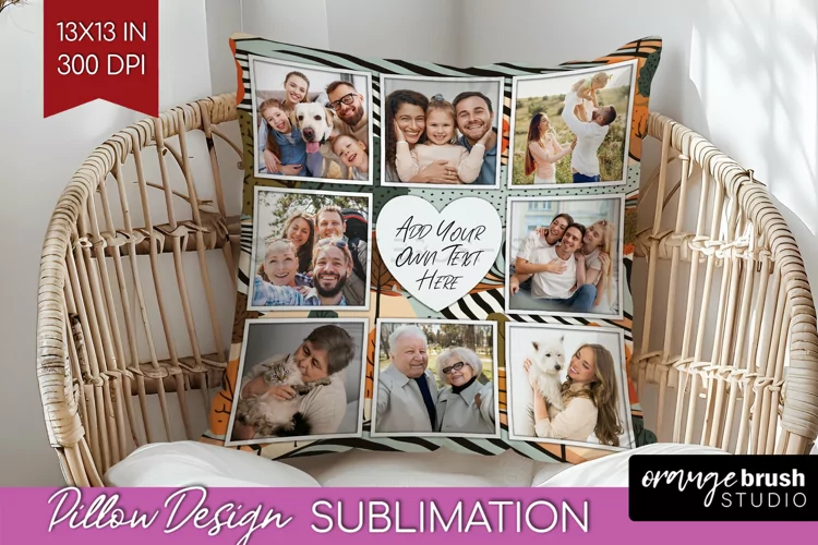 Autumn Photo Frame Pillow Sublimation - Add Your Picture
