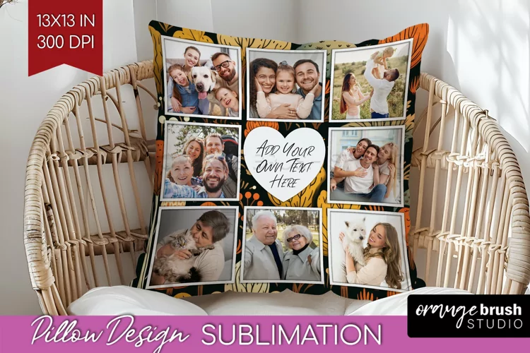 Autumn Photo Frame Pillow Sublimation - Add Your Picture