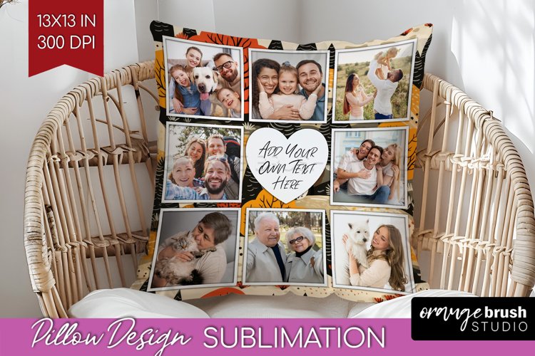 Autumn Photo Frame Pillow Sublimation - Add Your Picture example image 1