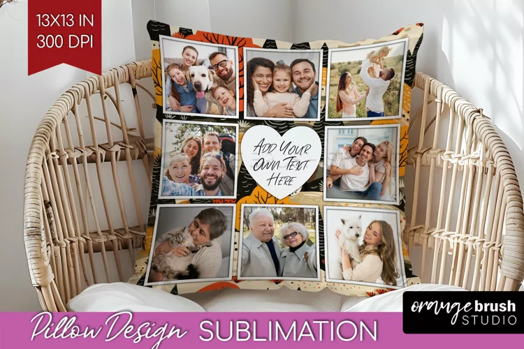 Autumn Photo Frame Pillow Sublimation - Add Your Picture