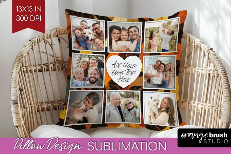 Autumn Photo Frame Pillow Sublimation - Add Your Picture