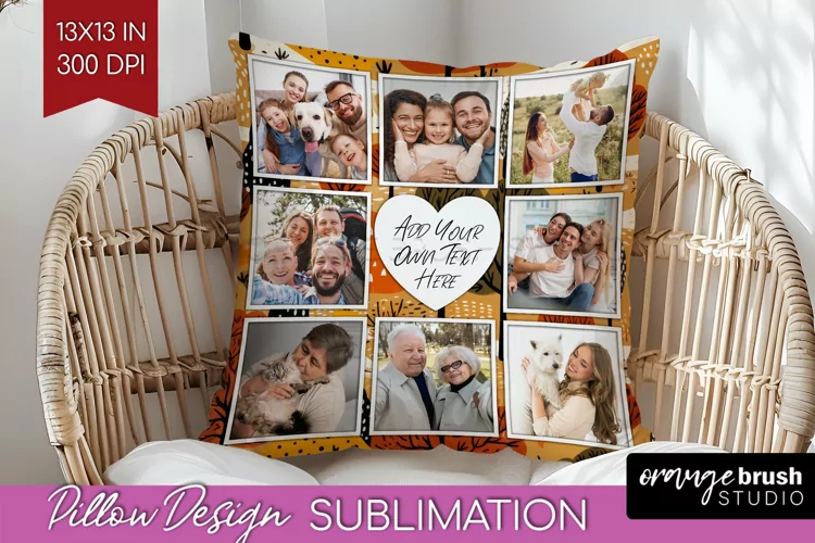 Autumn Photo Frame Pillow Sublimation - Add Your Picture