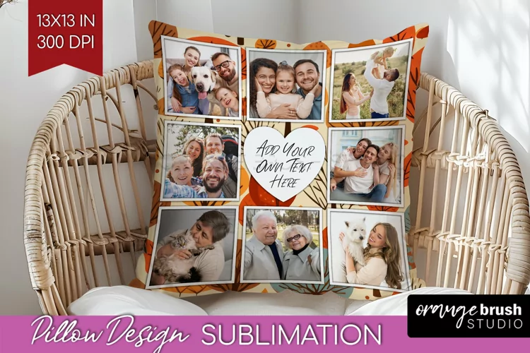 Autumn Photo Frame Pillow Sublimation - Add Your Picture