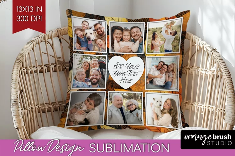 Autumn Photo Frame Pillow Sublimation - Add Your Picture