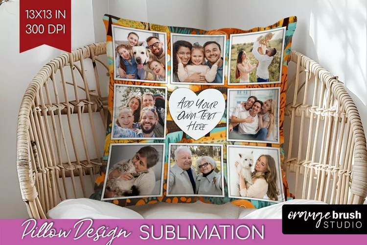 Autumn Photo Frame Pillow Sublimation - Add Your Picture