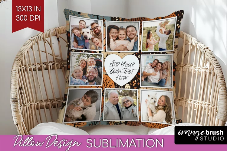 Autumn Photo Frame Pillow Sublimation - Add Your Picture