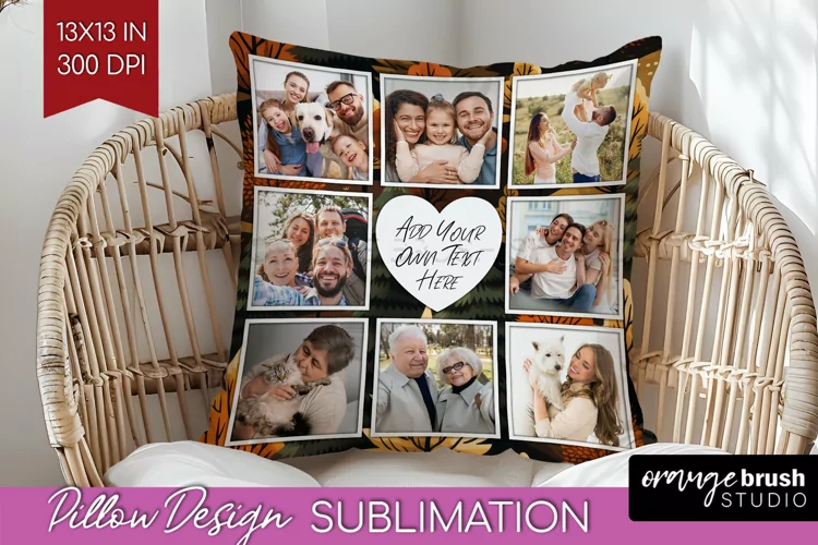 Autumn Photo Frame Pillow Sublimation - Add Your Picture