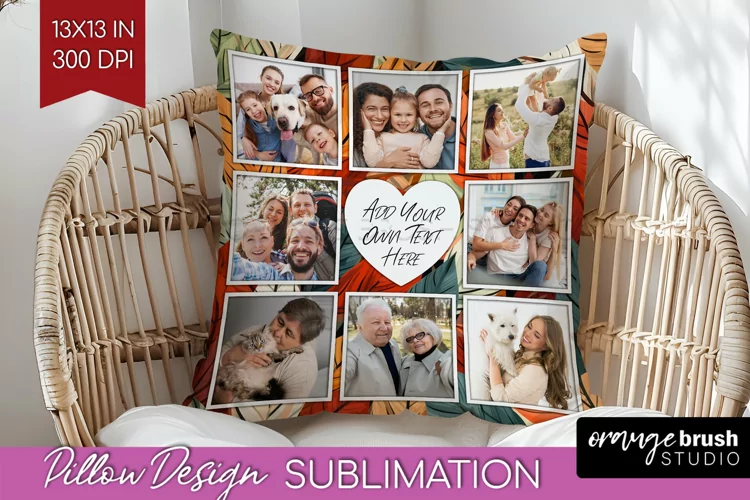 Autumn Photo Frame Pillow Sublimation - Add Your Picture