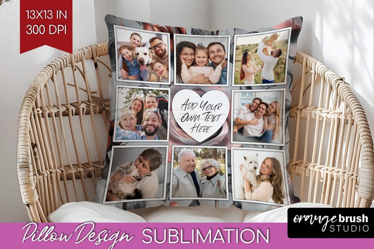 Rose Photo Pillow PNG - Floral Picture Frame Pillow Cover
