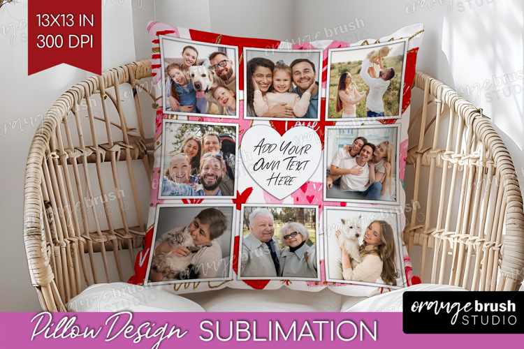 Heart Pattern Photo Pillow PNG - Valentines Day Picture