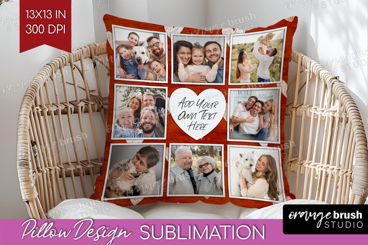 Heart Pattern Photo Pillow PNG - Valentines Day Picture