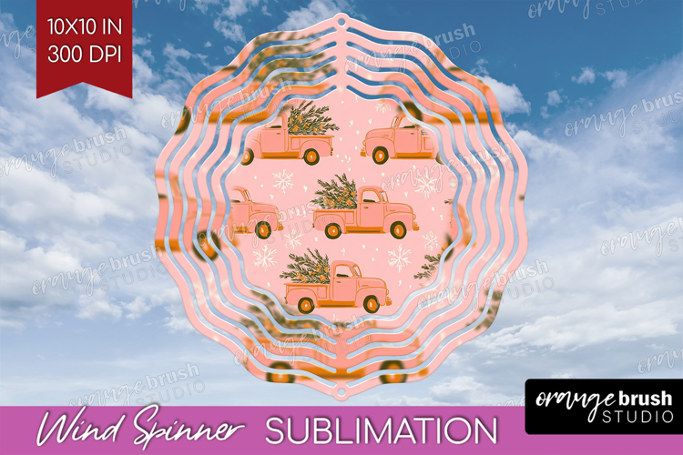 Pink Christmas Wind Spinner Sublimation PNG - Coquette Xmas