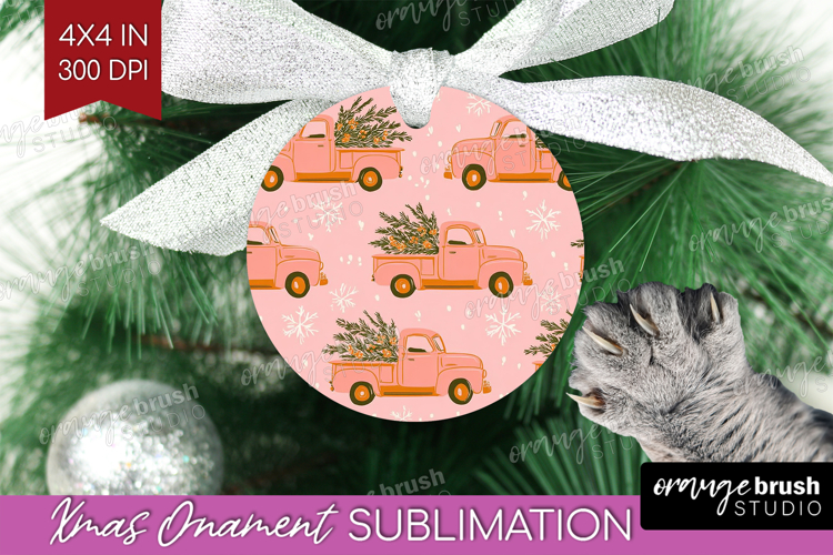 Pink Christmas Ornament PNG - Coquette Xmas PNG Sublimation