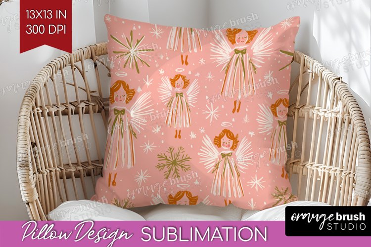 Pink Christmas Pillow Sublimation - Coquette Xmas Pillow PNG