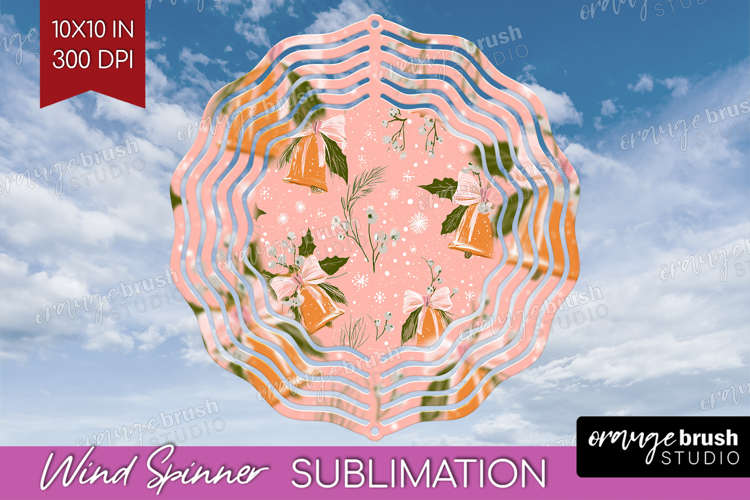 Pink Christmas Wind Spinner Sublimation PNG - Coquette Xmas