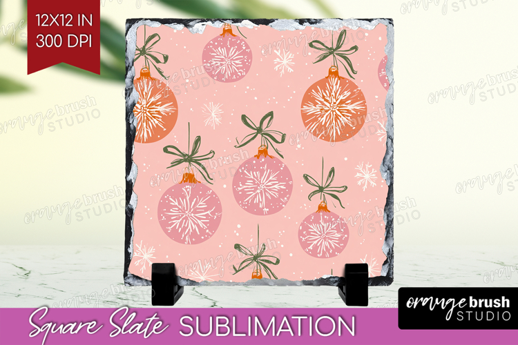 Pink Christmas Slate PNG - Coquette Xmas Square Slate