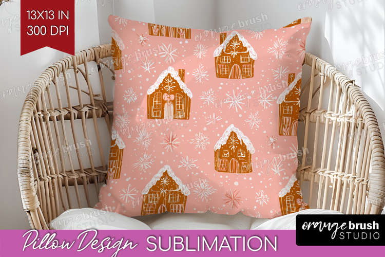 Pink Christmas Pillow Sublimation - Coquette Xmas Pillow PNG