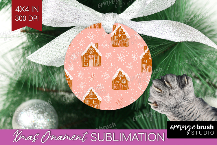 Pink Christmas Ornament PNG - Coquette Xmas PNG Sublimation