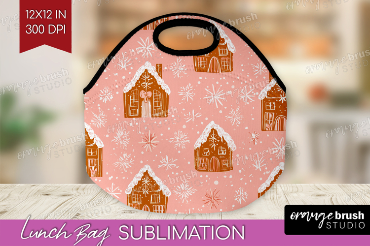 Pink Christmas Lunch Bag - Coquette Xmas Lunch Bug PNG
