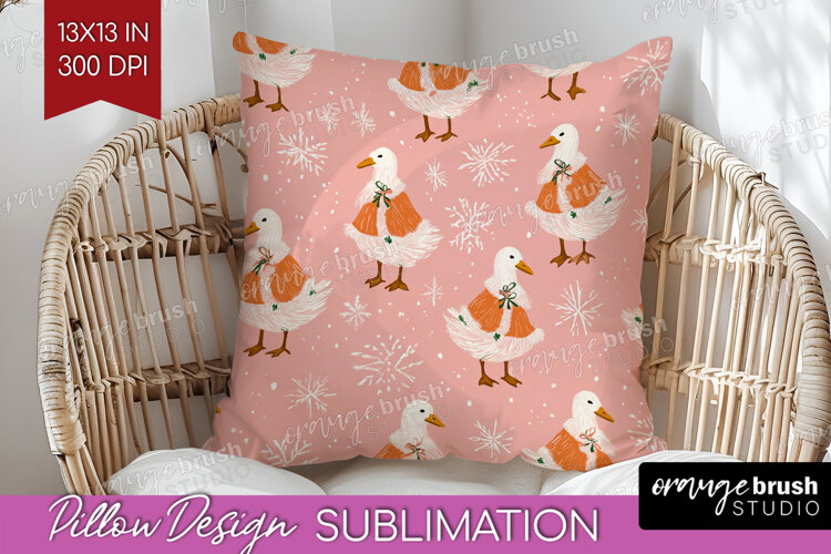 Pink Christmas Pillow Sublimation - Coquette Xmas Pillow PNG example image 1