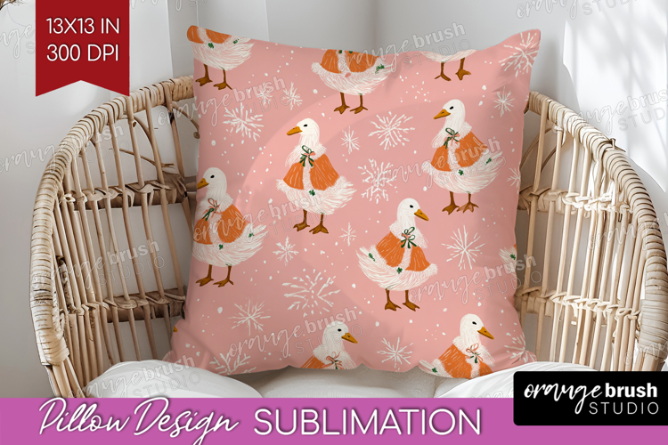 Pink Christmas Pillow Sublimation - Coquette Xmas Pillow PNG