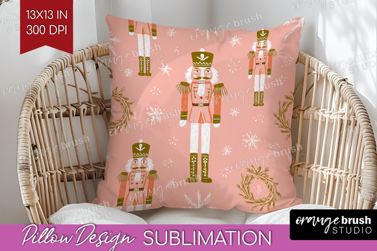 Pink Christmas Pillow Sublimation - Coquette Xmas Pillow PNG