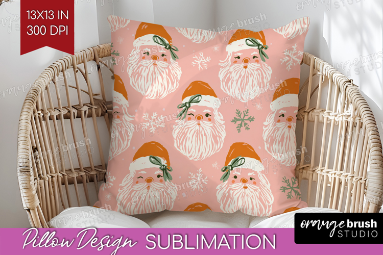 Pink Christmas Pillow Sublimation - Coquette Xmas Pillow PNG