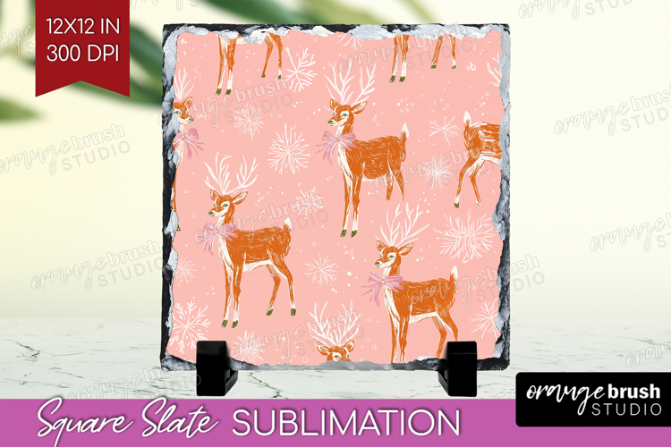 Pink Christmas Slate PNG - Coquette Xmas Square Slate