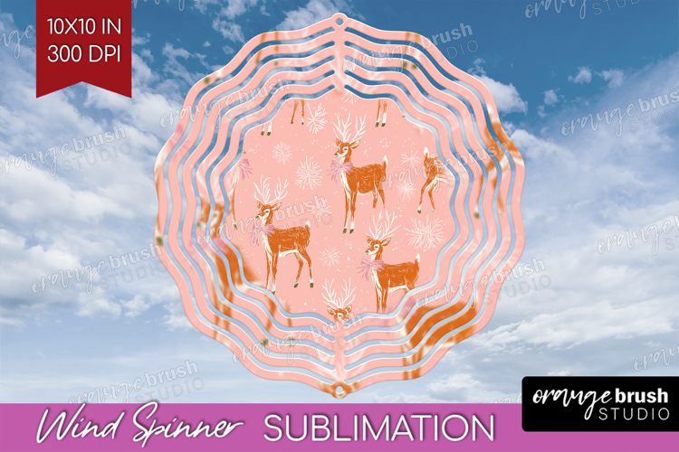 Pink Christmas Wind Spinner Sublimation PNG - Coquette Xmas