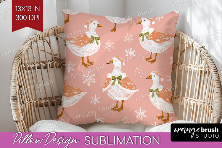 Pink Christmas Pillow Sublimation - Coquette Xmas Pillow PNG