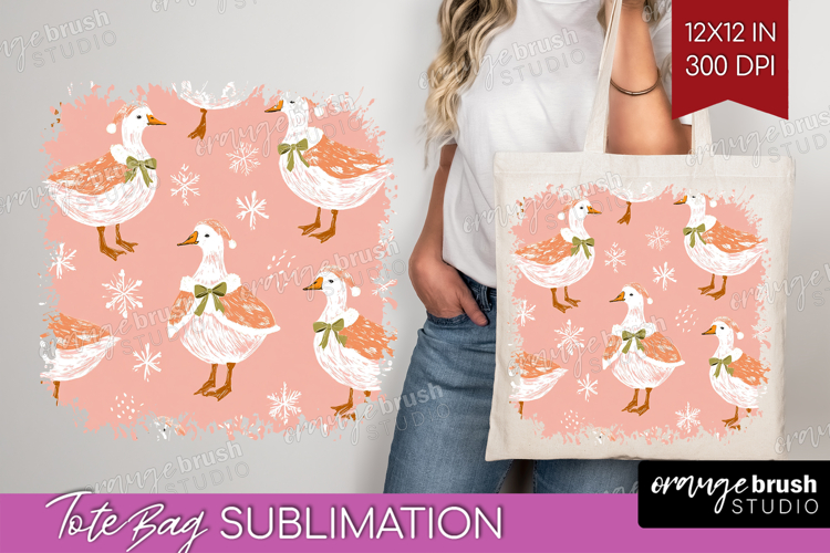 Pink Christmas Tote Bag - Coquette Xmas Tote Bag PNG