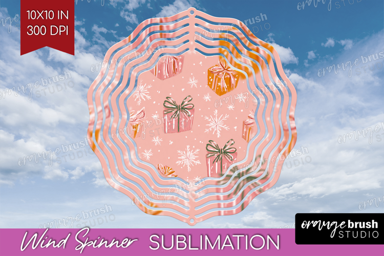 Pink Christmas Wind Spinner Sublimation PNG - Coquette Xmas