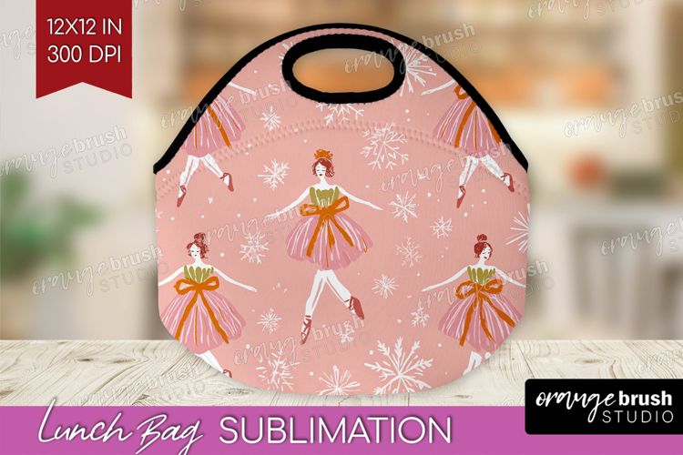Pink Christmas Lunch Bag - Coquette Xmas Lunch Bug PNG