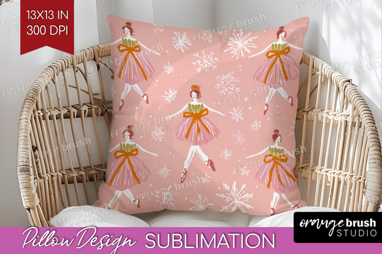 Pink Christmas Pillow Sublimation - Coquette Xmas Pillow PNG