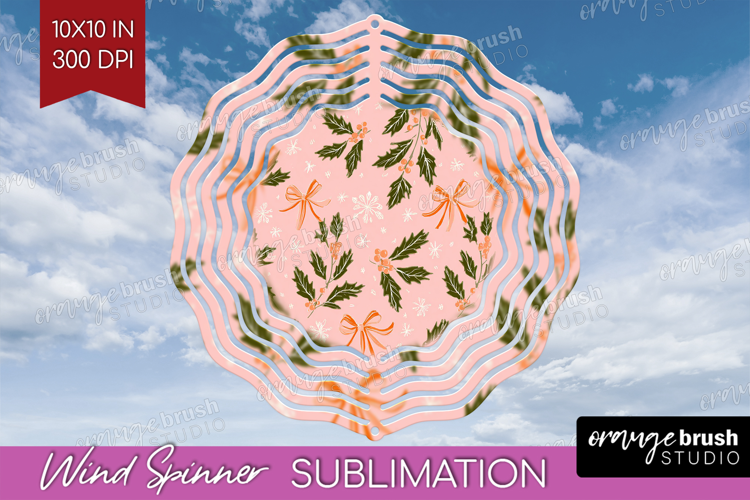 Pink Christmas Wind Spinner Sublimation PNG - Coquette Xmas