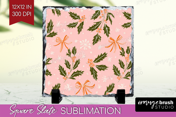 Pink Christmas Slate PNG - Coquette Xmas Square Slate