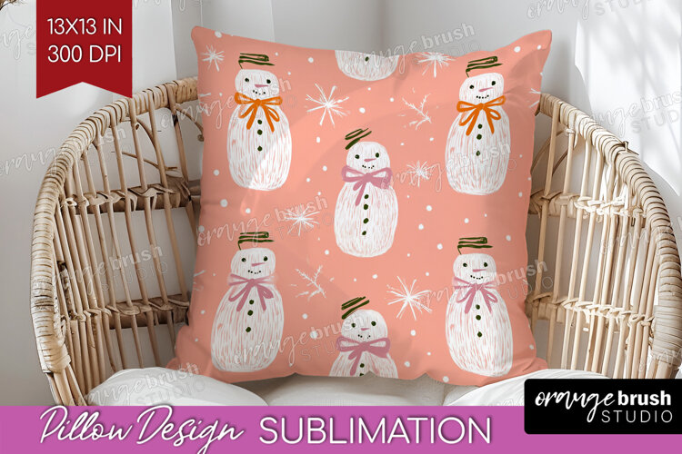 Pink Christmas Pillow Sublimation - Coquette Xmas Pillow PNG example image 1