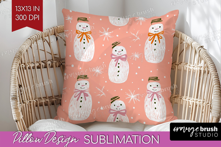 Pink Christmas Pillow Sublimation - Coquette Xmas Pillow PNG