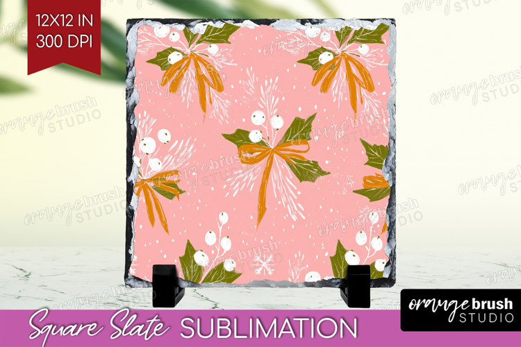 Pink Christmas Slate PNG - Coquette Xmas Square Slate