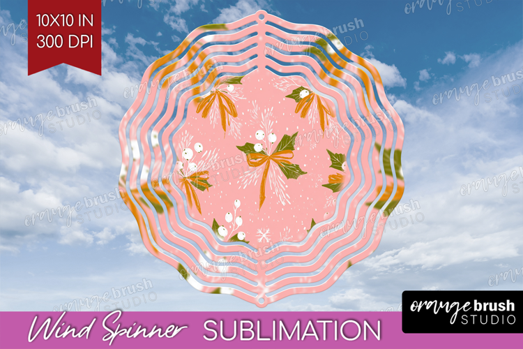 Pink Christmas Wind Spinner Sublimation PNG - Coquette Xmas